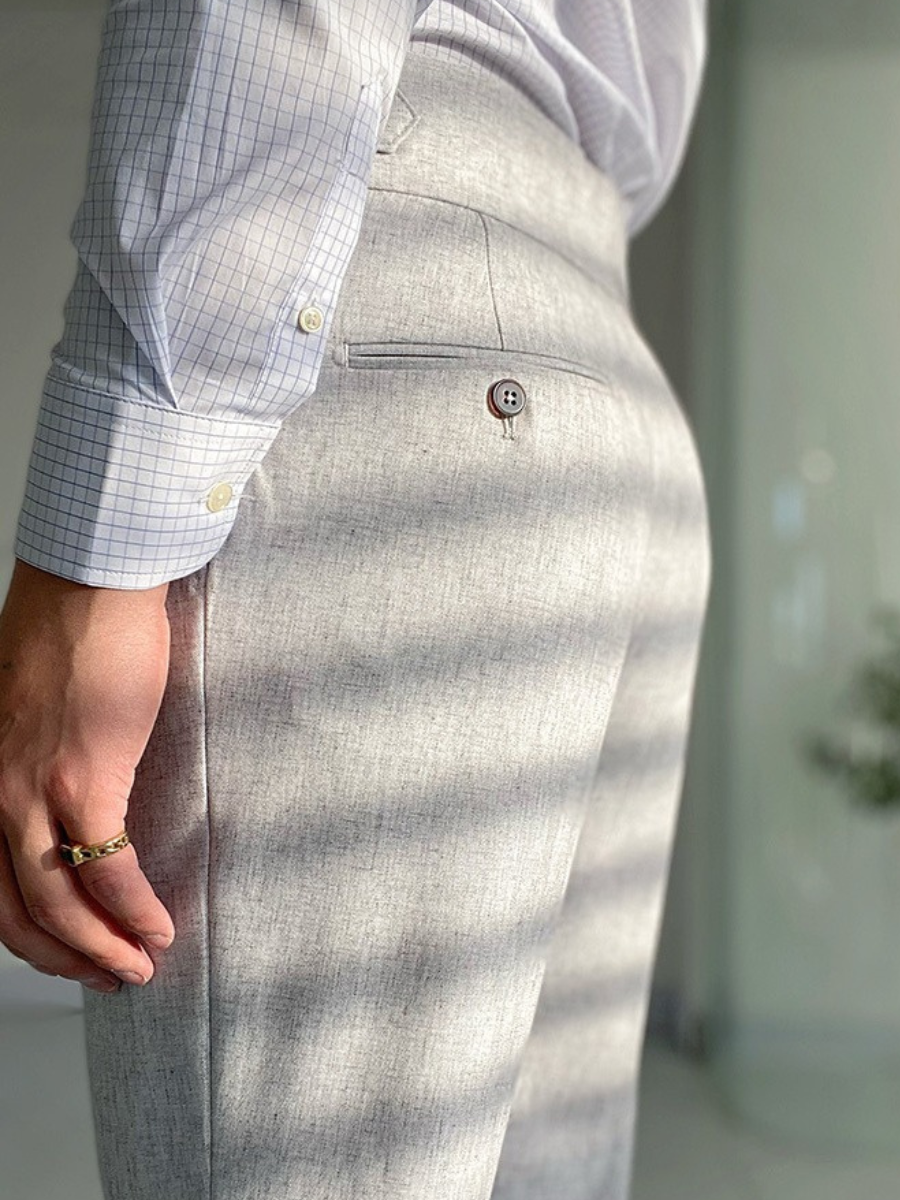 Pantalon droit - double boutonnage, non irisé