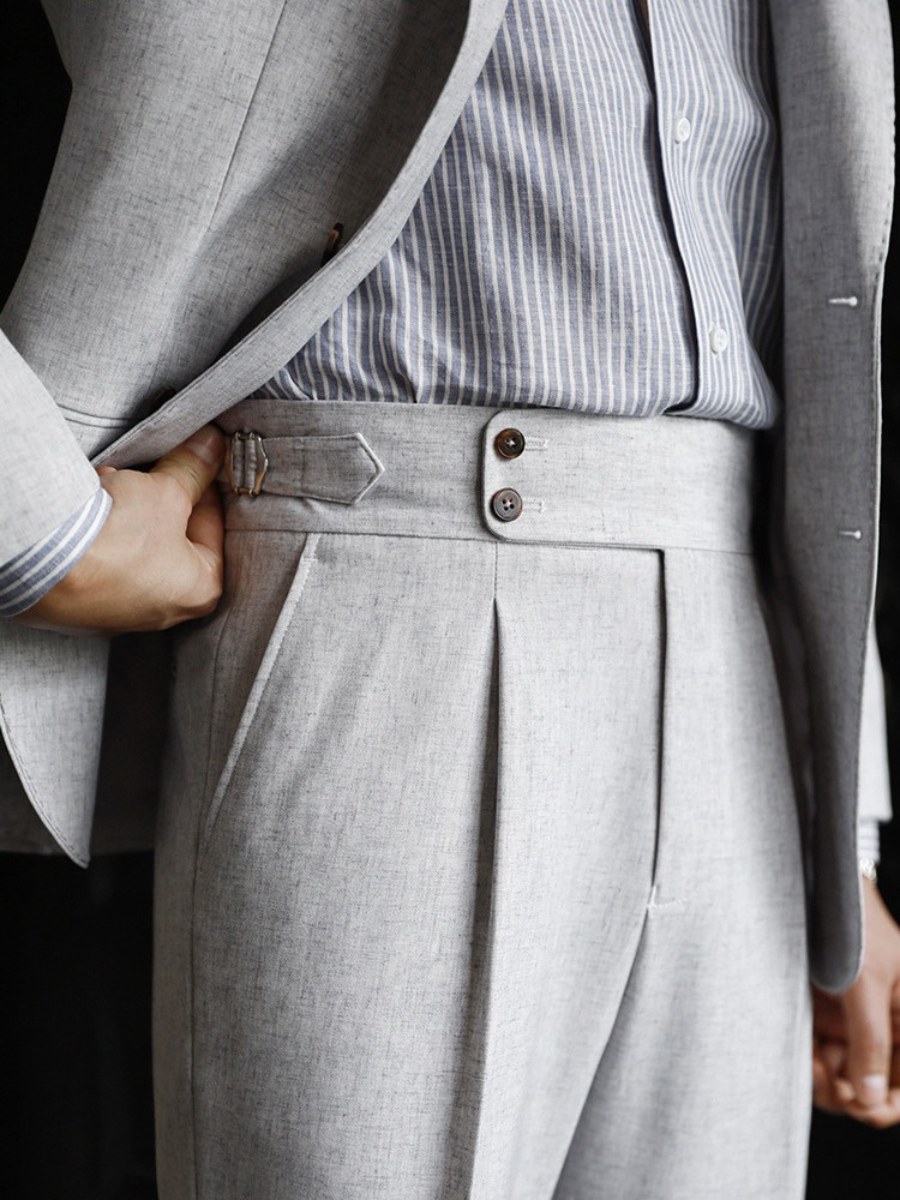 Pantalon droit - double boutonnage, non irisé