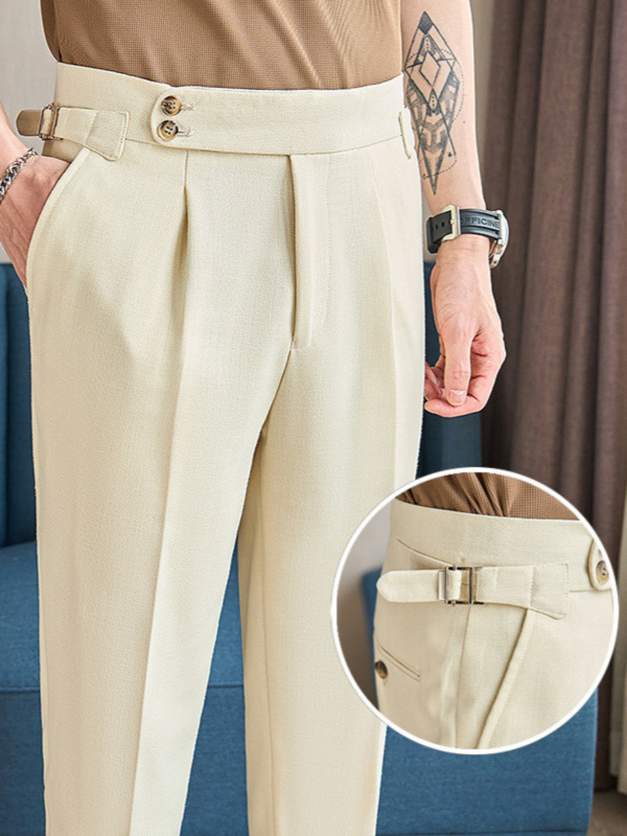 Pantalon décontracté en mélange de lin pour hommes