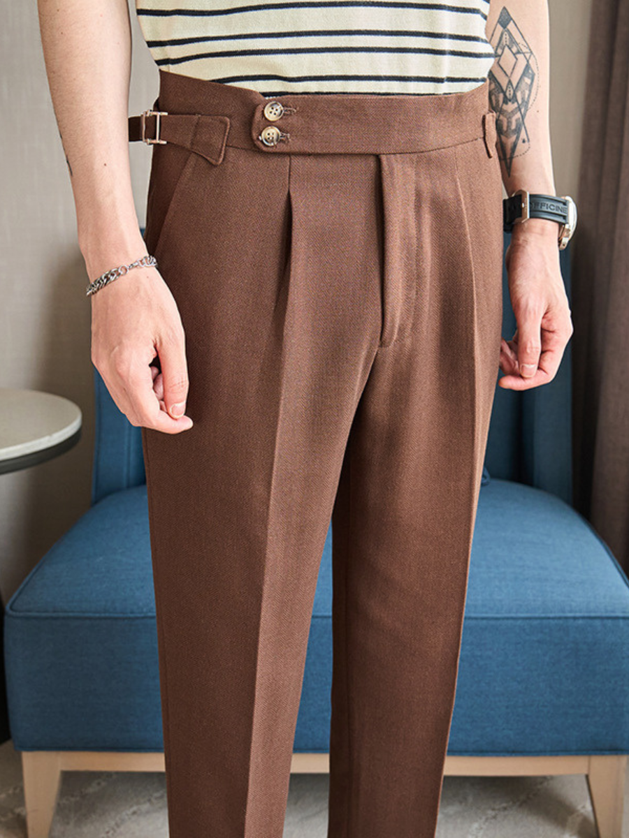 Pantalon décontracté en mélange de lin pour hommes