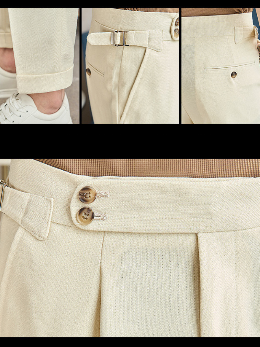 Pantalon décontracté en mélange de lin pour hommes