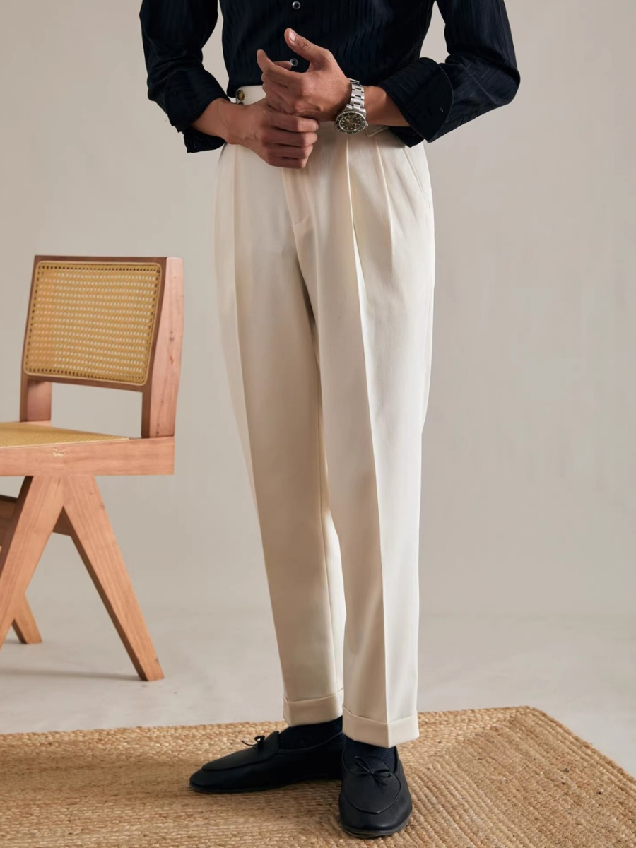 Pantalon d'affaires décontracté - coupe droite, non irisé