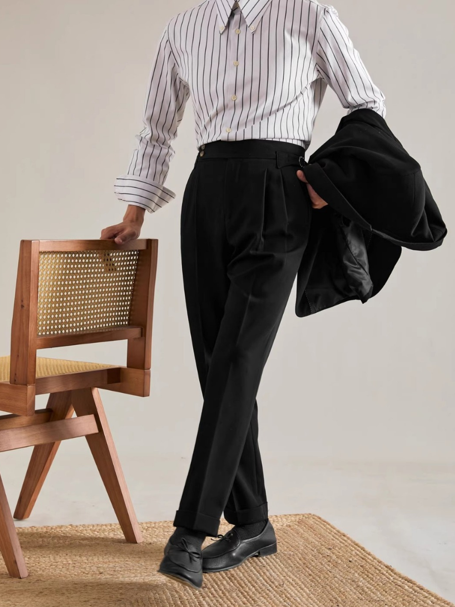 Pantalon d'affaires décontracté - coupe droite, non irisé