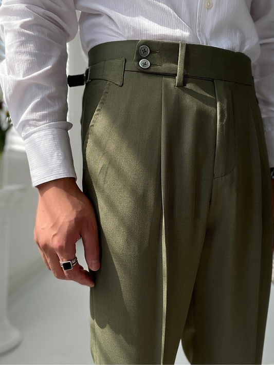 Pantalon décontracté en mélange de lin pour hommes